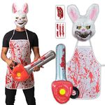 5 pcs Horror Rabbit Costume - Halloween Costumes For Men - Adult & Teen One Size Fits All - 2024 Trending Fancy Dress - UK Based Brand