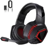 gmrpwnage Wireless Gaming Headset for PS5, PS4, Mac, Switch, PC - 2.4GHz Wireless Gaming Headphones, Bluetooth 5.2 - Adjustable Noise Canceling Microphone - 3.5MM Wired Mode for Xbox Series(Red)