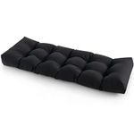 COSTWAY Garden Bench Cushion, 2 Seater Patio Bench Pad, 15cm Thick Tufted Long Chair Seat Cushion for Outdoor & Indoor Use, 132x49cm (Black)