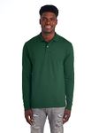 Jerzees Men's Spot Shield Polo Sport Shirt, Long Sleeve-Forest Green, XL