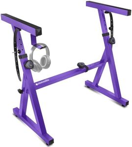 Liquid Stands Piano Keyboard Stand - Z Style Adjustable and Portable Heavy Duty Music Stand for Kids and Adults -Fits 54-88 Key Electric Pianos - Sturdy Musical Keyboard Stand (Purple)