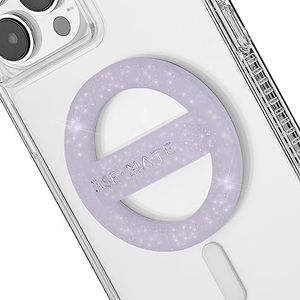 Case-Mate Magnetic Phone Grip MagSafe Loop Grip | Detachable Phone Grip Phone Holder for Hand | Soft Collapsible MagSafe Phone Grips for Back of Phone for iPhone Pro Max 16/15/14/13 - Purple Sparkle