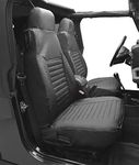 Bestop 2922835 Black Diamond Seat Covers for Front High-Back Seats - Jeep 2003-2006 Wrangler; Sold as Pair; Fit Factory Seats