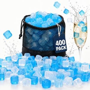 400 Pack Reusable Ice Cubes, Refreezable Plastic Ice Cubes