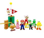 RVM Toys Set of 12 Mario Brothers Action Figure 6-7 cm for Car Dashboard, Cake Decoration, Collectible and Study Table Multicolor