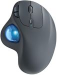 Nulea M501 Wireless Trackball Mouse, Rechargeable Ergonomic, Easy Thumb Control, Precise & Smooth Tracking, 3 Device Connection (Bluetooth or USB Receiver), Compatible for PC, Laptop, Mac, Windows.