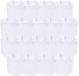Benoxine Baby Bibs 18- Pack Soft and Absorbent Organic Cotton Bandana Drool Bibs Set for Boys Girls Newborn,0-36M White