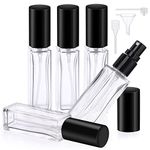 Segbeauty Mini Perfume Atomizer, 5 Set of 10ML Clear Glass Travel Perfume Spray Bottles Refillable, Empty Tiny Sprayer Fragrance Scent Sample Spray Containers Portable Cosmetics Dispensing Bottle