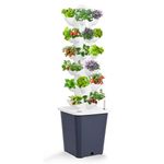 Hydroponic Growing System 30 Pods Hydroponics Tower Garden for Indoor Herbs, Fruits, And Vegetables, Aeroponics Growing Kit with Hydrating Pump and Movable Water Tank for Gardening Lover