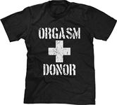 Blittzen Mens T-Shirt Orgasm Donor, Black, Large