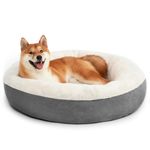 Love's cabin Round Donut Cat and Dog Cushion Bed, 30in Pet Bed for Cats or Small Dogs, Anti-Slip & Water-Resistant Bottom, Super Soft Durable Fabric Pet Beds, Washable Luxury Cat & Dog Bed Grey