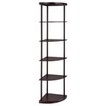 Coaster Home Furnishings 5-Shelf Corner Bookshelf Cappuccino