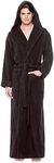 Arus Men's Hood'n Full Ankle Length Hooded Turkish Cotton Bathrobe, Charcoal, XX-Large