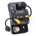 T Tocas Hi-AMP Type III 300 Amp Circuit Breaker Manual Reset with Switch Button, 48V DC, Waterproof, Surface Mount 300A