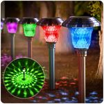 BEAU JARDIN 8 Pack Solar Pathway Lights Waterproof,Landscape Path Lights, Supper Bright Up to 12 Hrs,Stainless Steel Auto On/Off Solar Powered Garden Lighting for Yard Patio Walkway BG1671