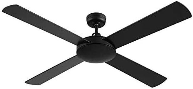 Devanti 52'' Ceiling Fans, Fan Lights and Remote for Bedroom Living Room Indoor, AC Motor LED Light 3 Speed 130cm Black Control Quiet Breezes Blades 8 Hour Timer