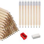 150 Pcs Golf Pencils with Eraser 4 Inch Short Half Mini Wood Presharpened Round Pre Sharpened Bulk Pencil With 1 Sharpener & Eraser for Kids Preschoolers Toddlers Kindergarten School Home