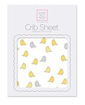 SwaddleDesigns Cotton Flannel Fitted Crib Sheet, Jewel Tone Little Chickies, Yellow