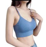 Davina Fashions Women's Synthetic Lightly Padded Wire Free Bralette Bra (Nlow-010_Turkish Blue_Free-Size/26-34 Bust-Size)