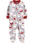 Carter's Grey Santa PJ s with Feet 