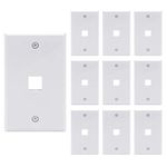 VCE 1 Port Keystone Wall Plate UL Listed 10-Pack, Single Gang Wall Plates for RJ45 Keystone Jack and Modular Inserts, White