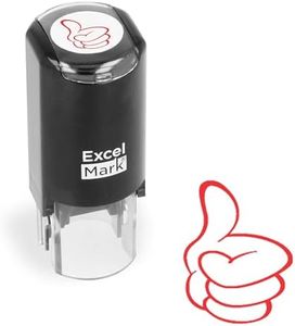 Round Teacher Stamp - Thumbs UP (Outline) - RED Ink