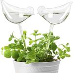 KiKiHome Plant Water Drippers, Glass Plant Waterer Bulbs,Self Watering Globes for Plants,Automatic Irrigation Device for Indoor & Outdoor Plants, 2 Birds