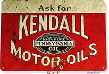 Tin Sign 8x12 inch Kendall Motor Oi