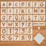 36Pcs Letter Stencils for Painting, Reusable Numbers & Alphabet Stencils,Spray Painting Stencils,Letter Stencils for Wood,Wall,Fabric,Rock,Chalkboard,Signage (1.5 inch,Cursive)