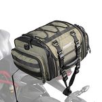 Rhinowalk Motorcycle Saddle Bag Motorbike Tail Bag Waterproof Expandable Pannier Bag Powersports Travel Luggage (Army Green, 26L)