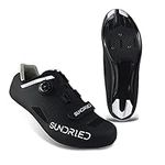 Sundried Womens Pro Road Bike Shoes for Spin, Road Bike Cycling, Cleats MTB Cycle Shoes (UK6, Black)