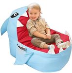 GOTOTOP Stuffed Animal Storage Bean Bag Chair, Soft Plush Toy Organizer Sofa for Boys and Girls Adults Large Size 31.5 * 31.5 * 19.69inch(No Stuffing) (Blue)