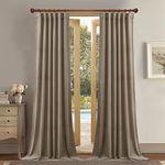 StangH Extra Long Curtains Velvet - High Ceiling Tall Curtains 120 inches Long for Villa/Living Room, Light Blocking Energy Saving Door Curtain Drapes, Camel Beige, W52 x L120, 2 Panels