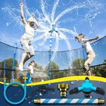 Universal Trampoline Sprinkler, Net Friendly Trampoline Accessories, 360°Automatic Rotating Water Sprinkler of Trampolines, Outdoor Backyard Water Park Fun Summer Toys for Kids