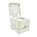 Hi-Gear Portable Flush Toilet with Seat, Bellows Pump & Double Sealed Valve, 10L Capacity Waste Tank, Lightweight, Durable & Hygienic, Ideal for Camping, Festivals, Travel and Emergency Use