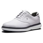 FootJoy Men's Fj Traditions Spikeless Golf Shoe, White White Navy, 9 UK Wide