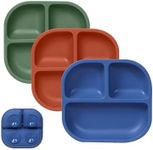BABELIO Powerful Suction Plates for Baby & Toddler, 100% Food Grade Silicone, Divided, BPA Free, Microwave & Dishwasher Safe