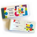 100 Easy Tear Multicoloured Raffle Tickets For Events House Points Competitions Merits Reward Childrens Pupils Teachers School Learning 126MMx56MM Primary Teaching Services