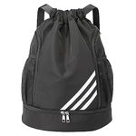 Flow fire Drawstring Gym Bag, Waterproof Drawstring Sports Backpacks with Shoes Compartment, Suitable Football Basketball Swimming