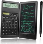 EUPLONG Calculator with Notepad, Basic Calculator with Writing Tablet,12 Digits Large Display Rechargeable Solar Power Desk Calculator for Office, School…