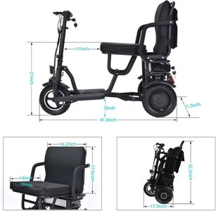 Folding 3-Wheel Mobility Scooter – Lightweight, Portable Electric