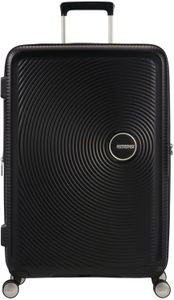American Tourister Soundbox Medium 67cm Hard Shell Suitcase – Black, 4 Wheels, TSA Lock, Expandable
