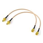 Bingfu SMA Female Bulkhead Mount to SMA Male RG316 Antenna Extension Coaxial Cable 12 inch 30cm (2-Pack) for 4G LTE Router Gateway Modem Ham Radio SDR USB Dongle Receiver