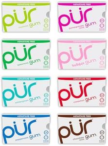 PUR Gum | Aspartame Free Chewing Gum | 100% Xylitol | Natural Flavored Gum, Variety Pack, 9 Pieces (Pack of 8)