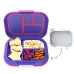 Bentgo Kids Chill Leak-Proof Lunch Box - Included Reusable Ice Pack Keeps Food Cold; 4-Compartment Bento Lunch Container; Microwave/Dishwasher Safe; 2 Year Manufacturer's Warranty (Electric Violet)