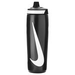 Nike Refuel Bottle Grip 24oz 709 ml Water Bottle Sports Bottle Training Fitness Non-slip Grip, Black/Black/White