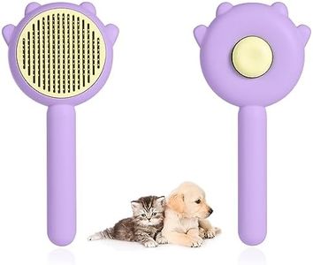 Magic Pet Comb, Pet Hair Cleaner Brush Self Cleaning Cat Brush Cat Shedding Brush Cat Massage Grooming Brush for Long Haired Cats Dogs Pet (purple)
