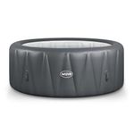 Wave Atlantic 4-Person Inflatable Hot Tub | Integrated Eco Heater | 110 Aquajet Massage System | Anti-Freeze Protection | Quick 15-Minute Setup | Dark Grey