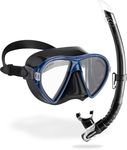 CRESSI Combo Ocean + Gamma Black/Blue - Combo Set Ocean Mask + Gamma Snorkel, for Diving and Snorkelling, Black/Blue, One Size, Unisex