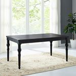 Roundhill Furniture Urban Style Wood Turned Leg Dining Table, Black